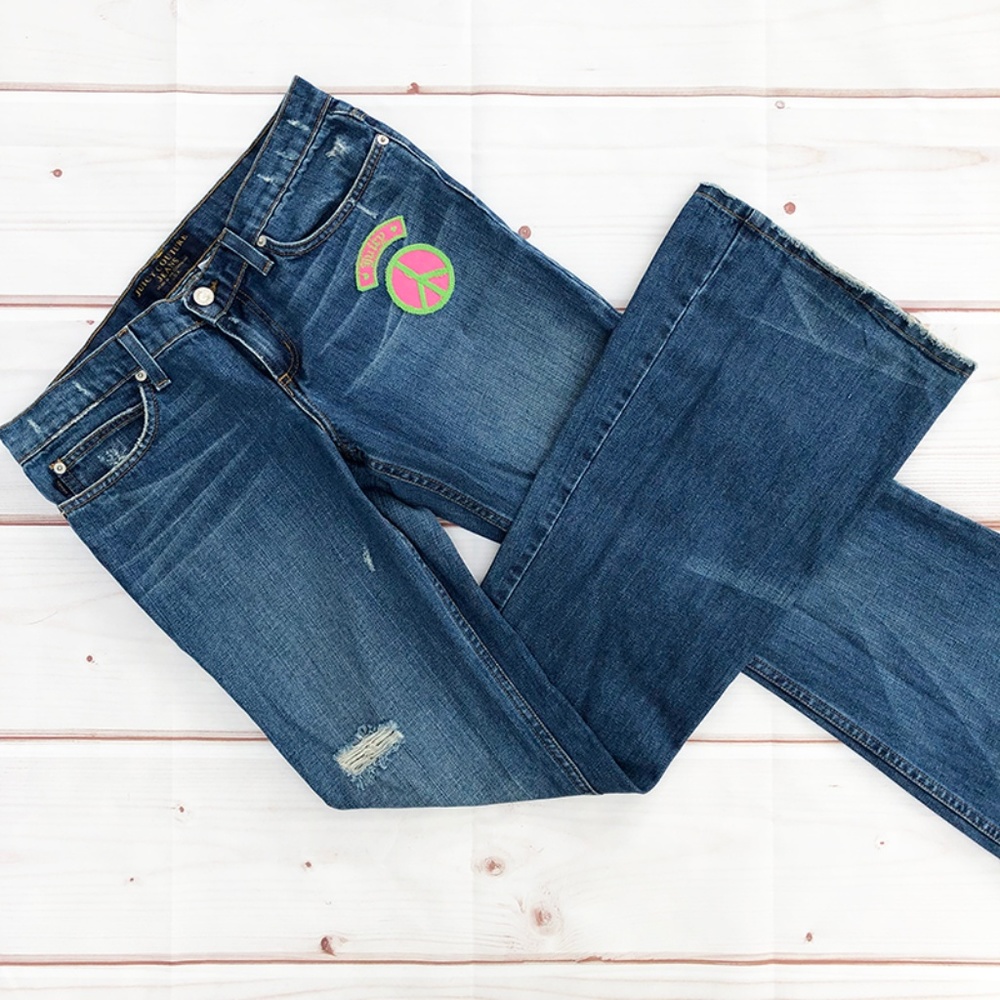 Juicy Couture | Vintage Peace Patch Flare Jeans